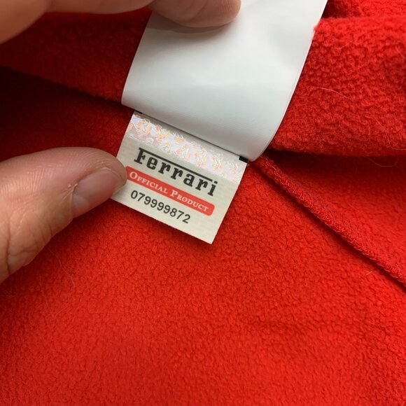 Ferrari Mens Jacket 2XL Red Full Zip Long Sleeve Scuderia Stow Away Hood Fleece - Picture 11 of 16